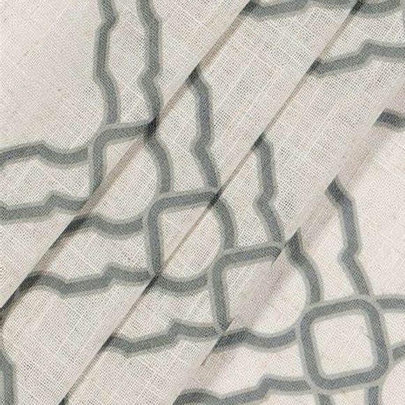 2 Curtain Panels, Allen + Roth 84-in Grey Lattice Trellis Light Filtering - Picture 5 of 7